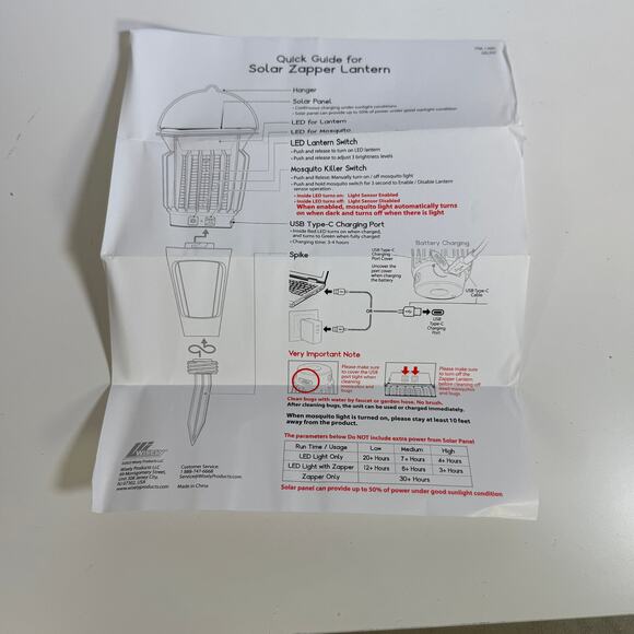 Wisely Solar Bug Zapper Lanterns Removable Spikes – 2PK - Picture 6 of 9